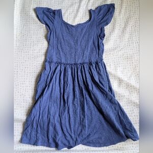 Cat & Jack Blue Sundress with Flutter Cap Sleeves, Scoop Neck And Pockets